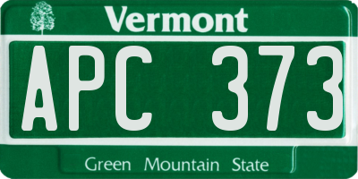 VT license plate APC373