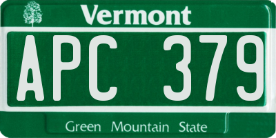 VT license plate APC379