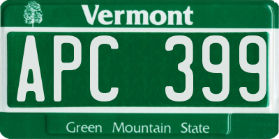 VT license plate APC399
