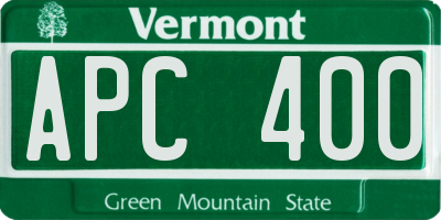 VT license plate APC400