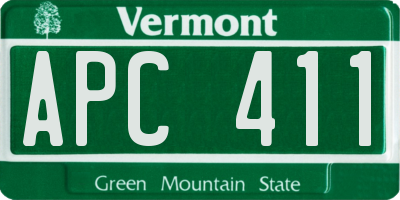 VT license plate APC411