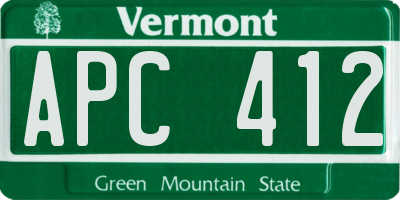 VT license plate APC412