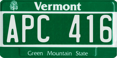 VT license plate APC416