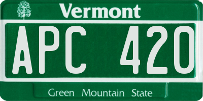 VT license plate APC420