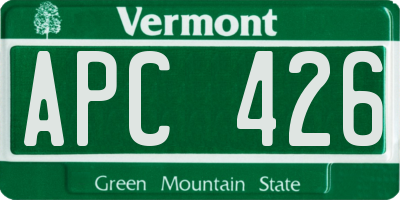 VT license plate APC426