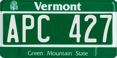 VT license plate APC427
