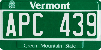 VT license plate APC439