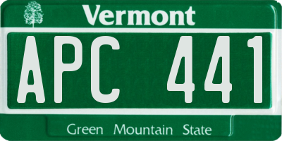 VT license plate APC441
