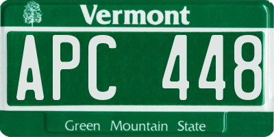 VT license plate APC448