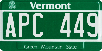 VT license plate APC449