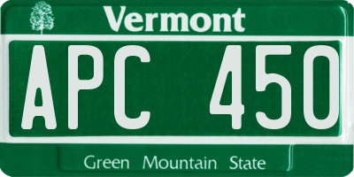 VT license plate APC450