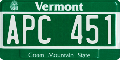 VT license plate APC451