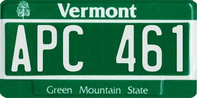 VT license plate APC461