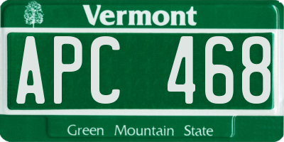 VT license plate APC468