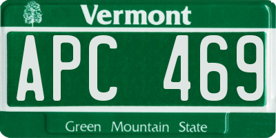 VT license plate APC469