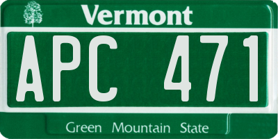 VT license plate APC471