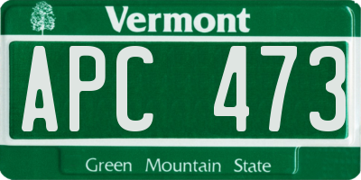 VT license plate APC473