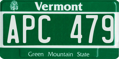 VT license plate APC479
