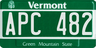 VT license plate APC482