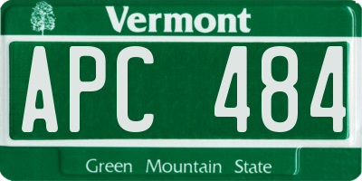 VT license plate APC484