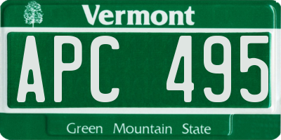 VT license plate APC495