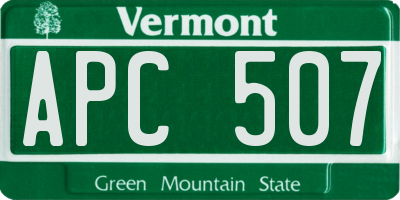 VT license plate APC507