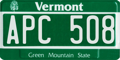 VT license plate APC508