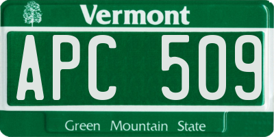 VT license plate APC509