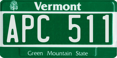 VT license plate APC511