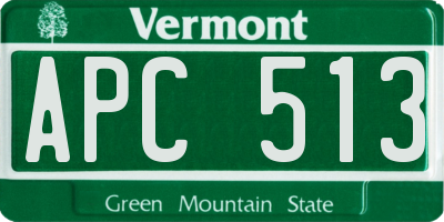 VT license plate APC513