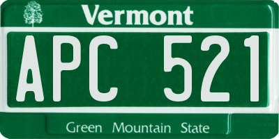 VT license plate APC521