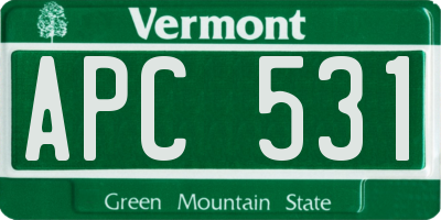 VT license plate APC531