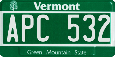 VT license plate APC532