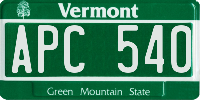 VT license plate APC540