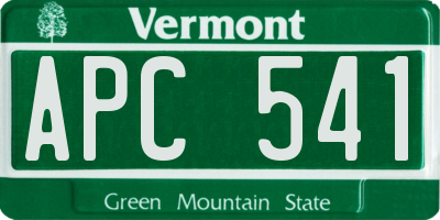 VT license plate APC541