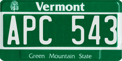 VT license plate APC543