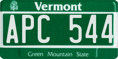 VT license plate APC544