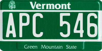 VT license plate APC546