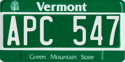 VT license plate APC547