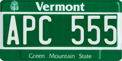VT license plate APC555