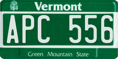 VT license plate APC556