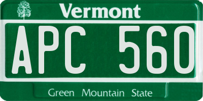 VT license plate APC560