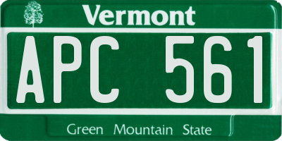 VT license plate APC561