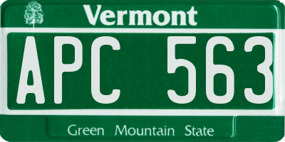 VT license plate APC563