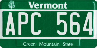 VT license plate APC564