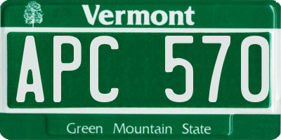 VT license plate APC570