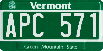 VT license plate APC571