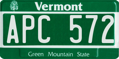 VT license plate APC572