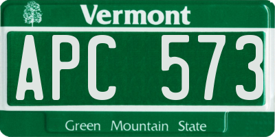 VT license plate APC573