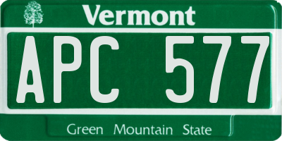 VT license plate APC577